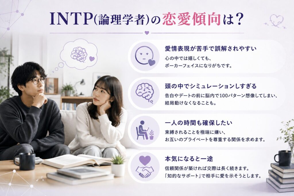 INTP(論理学者)の恋愛傾向は？