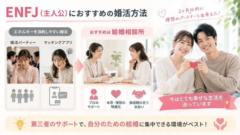 ENFJ(主人公)におすすめの婚活方法
