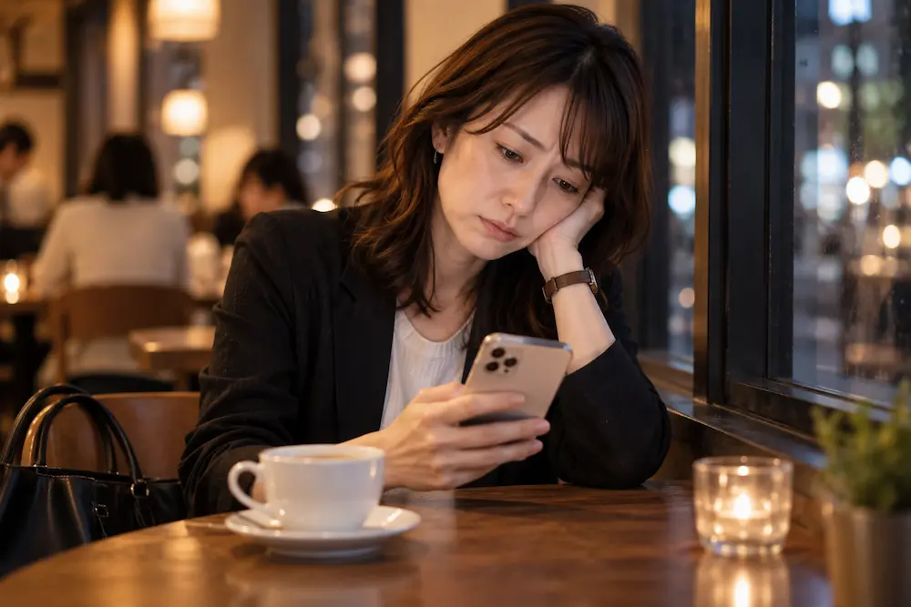 マッチングアプリで婚活を続けることに疲れを感じる30代女性