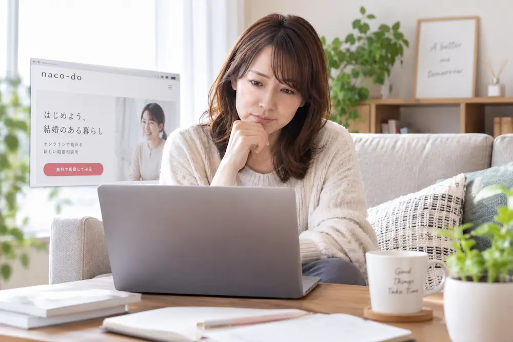 オンライン結婚相談所naco-doで婚活する30代女性