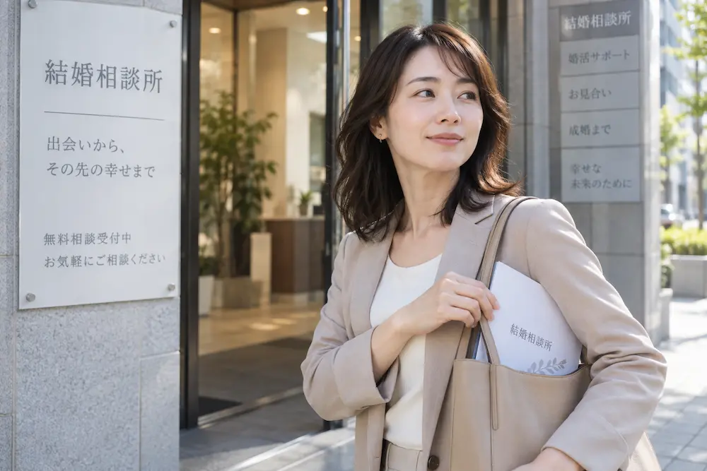 ムスベルの無料相談後に自分に合う結婚相談所を考える女性