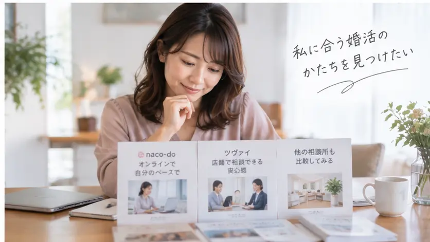 naco-doで約1年活動したあと自分に合う結婚相談所を考える女性