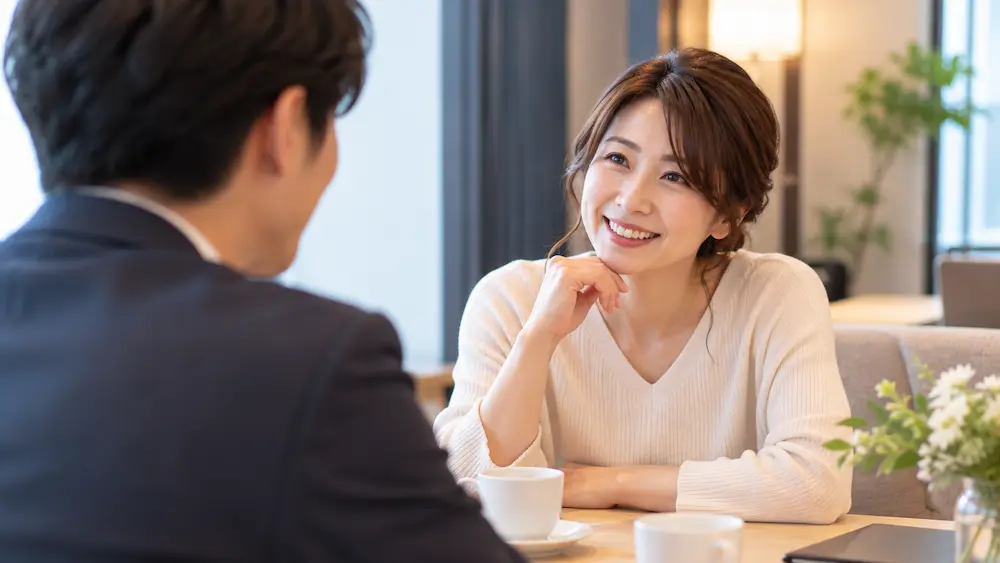 ツヴァイで紹介された現在の夫と初対面で自然に会話するconoha